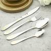 16Pcs 304 Stainless Steel Dinner Tableware Coffee Spoon Knife Fork Dinnerware Flatware Set Gold Cutlery Set Kitchen Silverware
