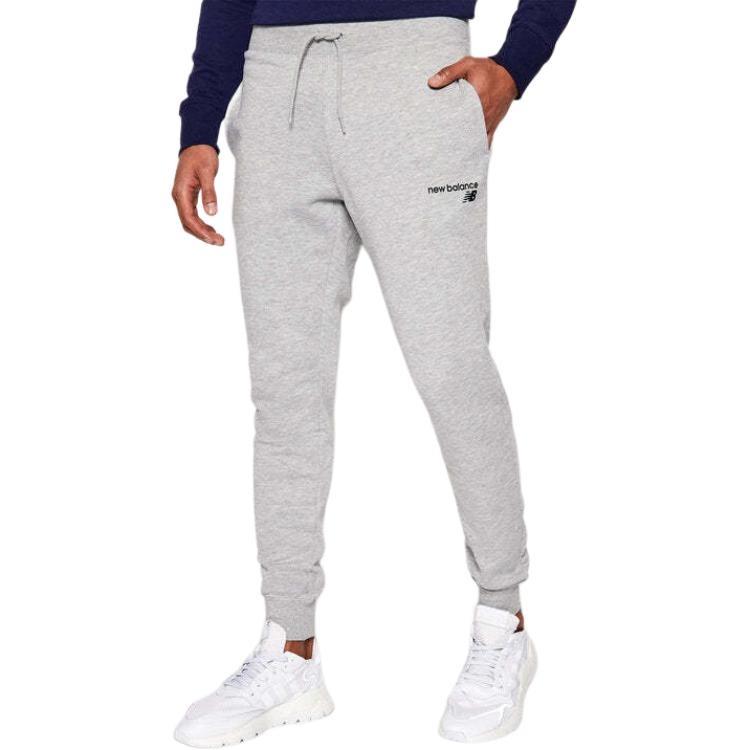 New Balance Knitted Sweatpants Men's Gray Moderate Cuffed Pants Unisex MP03904-AG