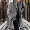 Women's European Size Color Block Woolen Hooded Coat - Autumn/Winter Fashion