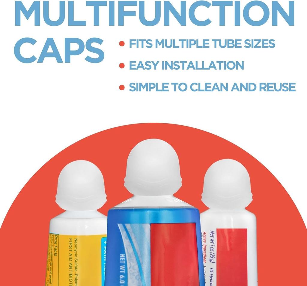 1000Pcs Cherry SqueezMe Self-Closing Toothpaste Caps, Silicone Lid for Kids & Adults, No Mess Toothpaste Dispenser