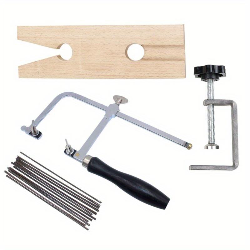 Professional Jeweler's Saw Set: jewelry tools, saw frame, wooden pin clamp, wood, metal, jewelry tools.