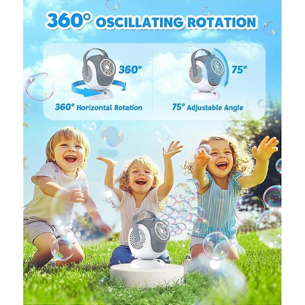 Seifenblasenmaschine - Automatische 360°-Drehung, 75° Neigungswinkel, Seifenblasen-Gebläse für Kinder, Hochzeiten, Geburtstage, Partys, Geschenke