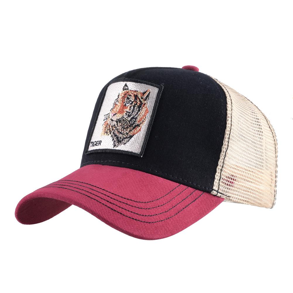 European & American Retro Cotton Embroidered Animal Mesh Baseball Cap