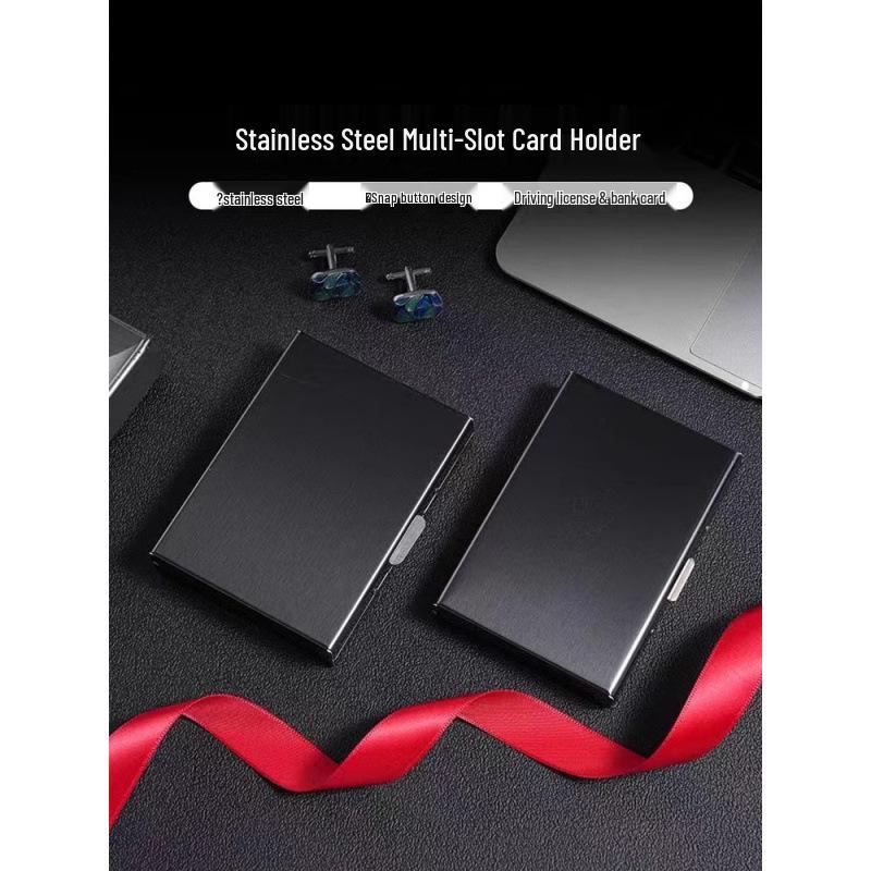 Portcard Ultra-Subțire Anti-Furt din Oțel Inoxidabil pentru Bărbați și Femei