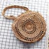 Böhmische Strohtaschen für Frauen, Kreis-Strand-Handtaschen, Sommer-Rattan-Umhängetaschen, handgefertigt, gestrickt, für Reisen, große Tragetaschen, Neu