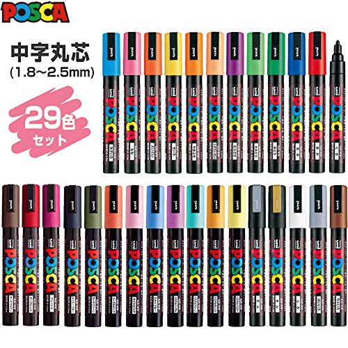 Mitsubishi Pencil Posca Medium Round Tip 29 Colors Complete Set