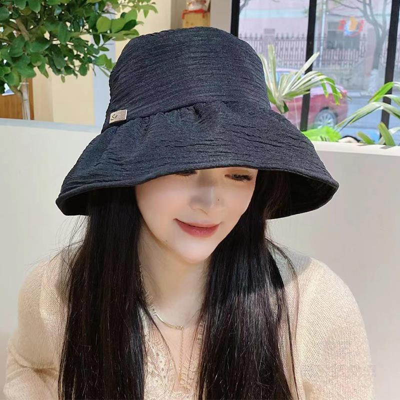 Hat women's summer new outdoor bucket hat sunscreen sunshade sun hat women's striped fashion sun hat