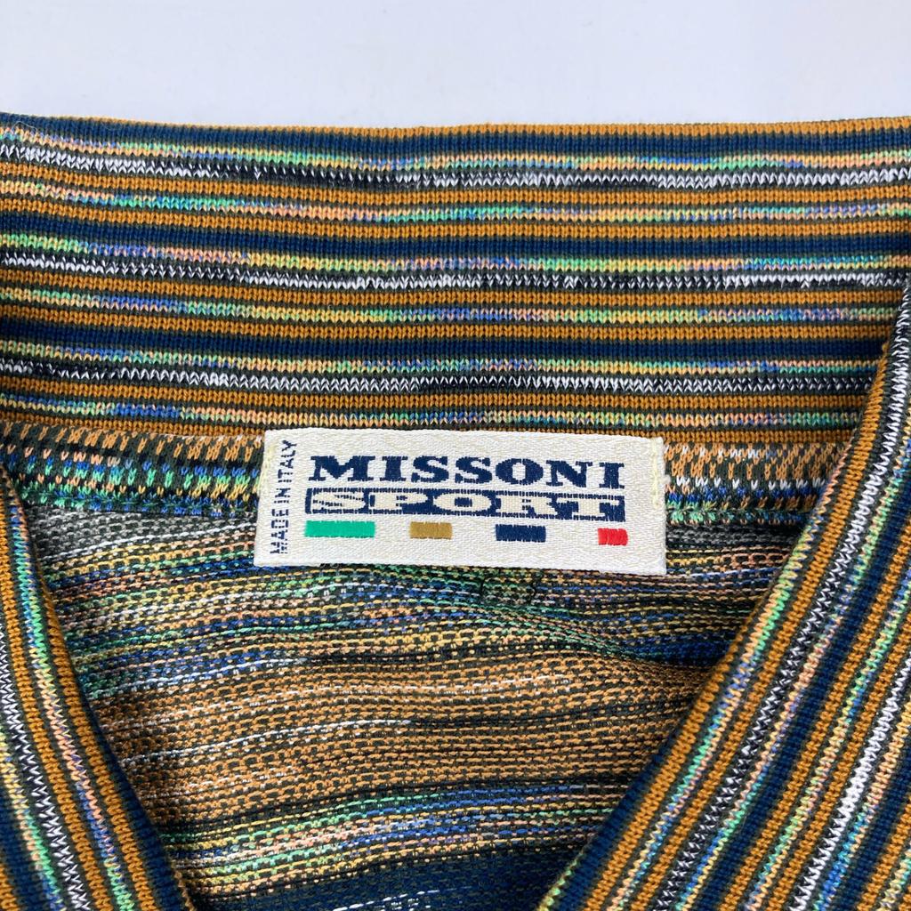 Missoni Excellent Condition All-over Print Polo Shirt Tops XS Green/Brown/YellowUsed