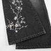 Women's Retro Low-Waist Flared Jeans with Floral Embroidery