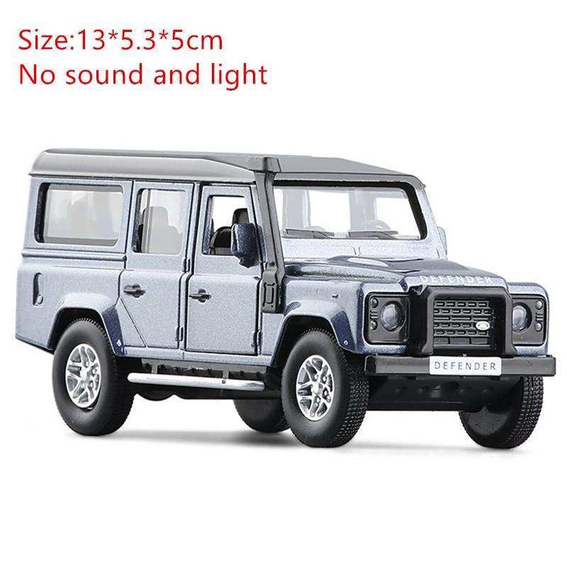 

1:32 Модель автомобіля Land Rover Defender з литого сплаву, литі під тиском та іграшкові металеві позашляховики, модель автомобіля, імітація звуку та світла, подарунок