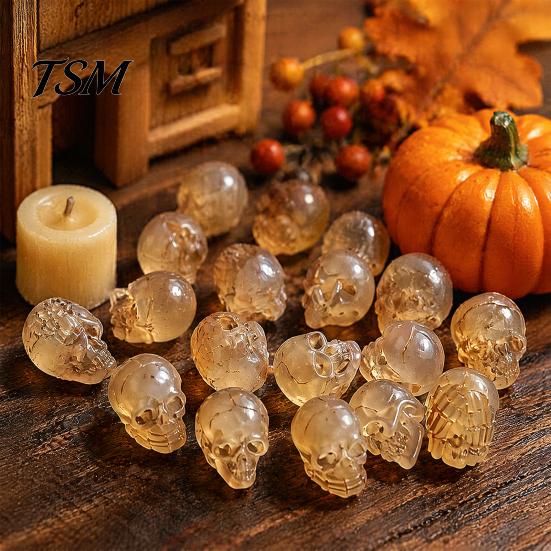 Small Resin Skull Crafts 20Pcs Creative Miniature Figurines, Cool Statues for Garden Bonsai Window Display Gothic Decor Decoration, Micro Landscapes