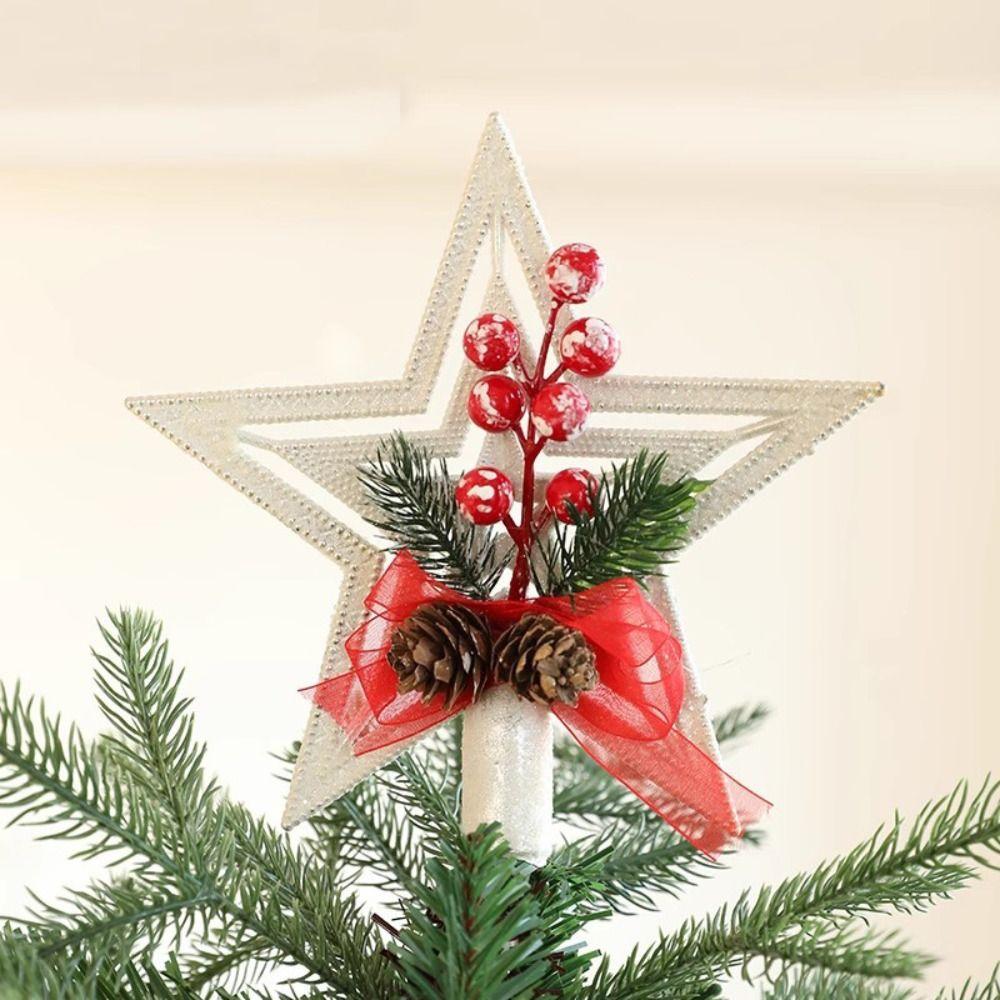 Hollow Out Christmas Tree Top Star White Christmas Tree Ornaments  Christmas Decoration