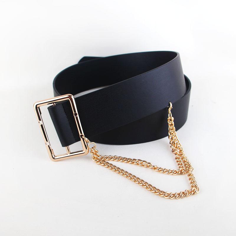 

Suit belt chain women s waist decoration with skirt dress waist wide belt чёрный