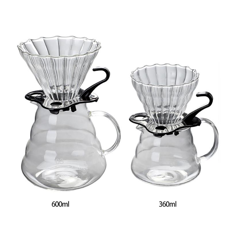 Thickened High Borosilicate Glass Coffee Pot Hand Drip Pot Sharing Pot Filter Coffee Percolator Cup Funnel