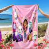 Gabby's Puppenhaus Strandtuch mit Aufdruck, Vielseitiges Leichtes Saugfähiges Strandtuch für Pool, Surfen, Yoga, Badezimmer, Perfektes Geburtstags- oder Urlaubsgeschenk