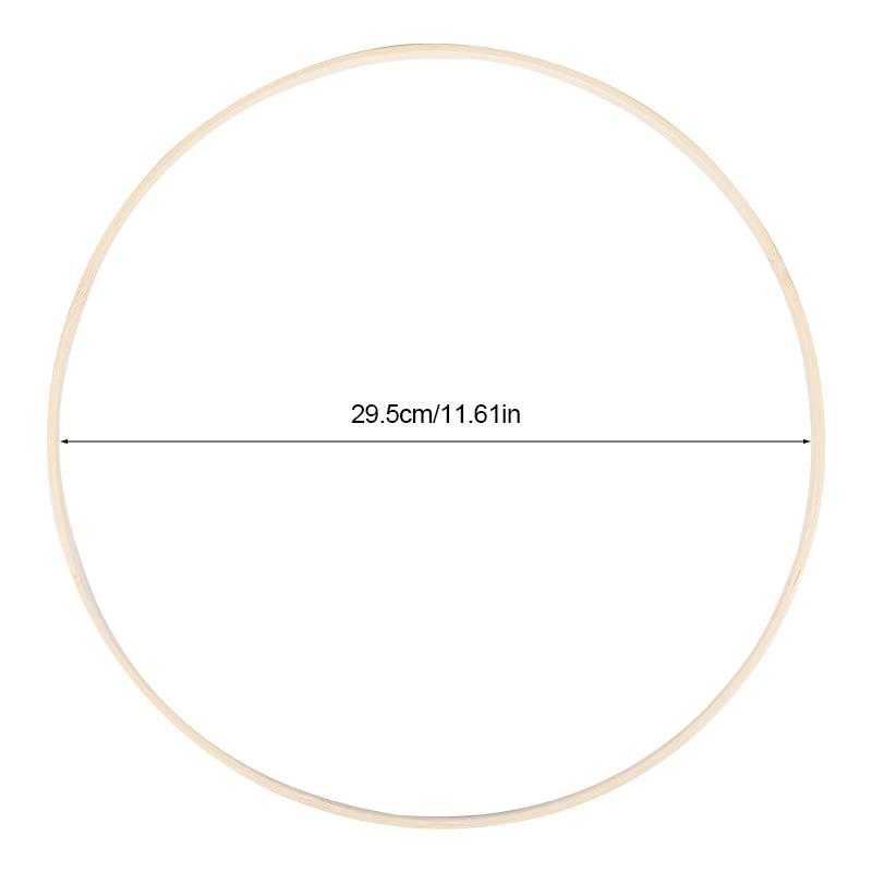 5Pcs Wooden Hoops DIY Handmade Round Bamboo Catcher Wooden Ring Wedding Wreath Floral Hanging Crafts Home Garden Wall Decoration
