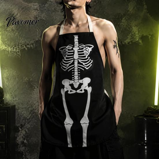 Creepy Butcher Apron Halloween with Realistic Blood Stain, Washable Protective Work Apron, Waterproof Cooking Horror Costume Prop for Cosplay Parties