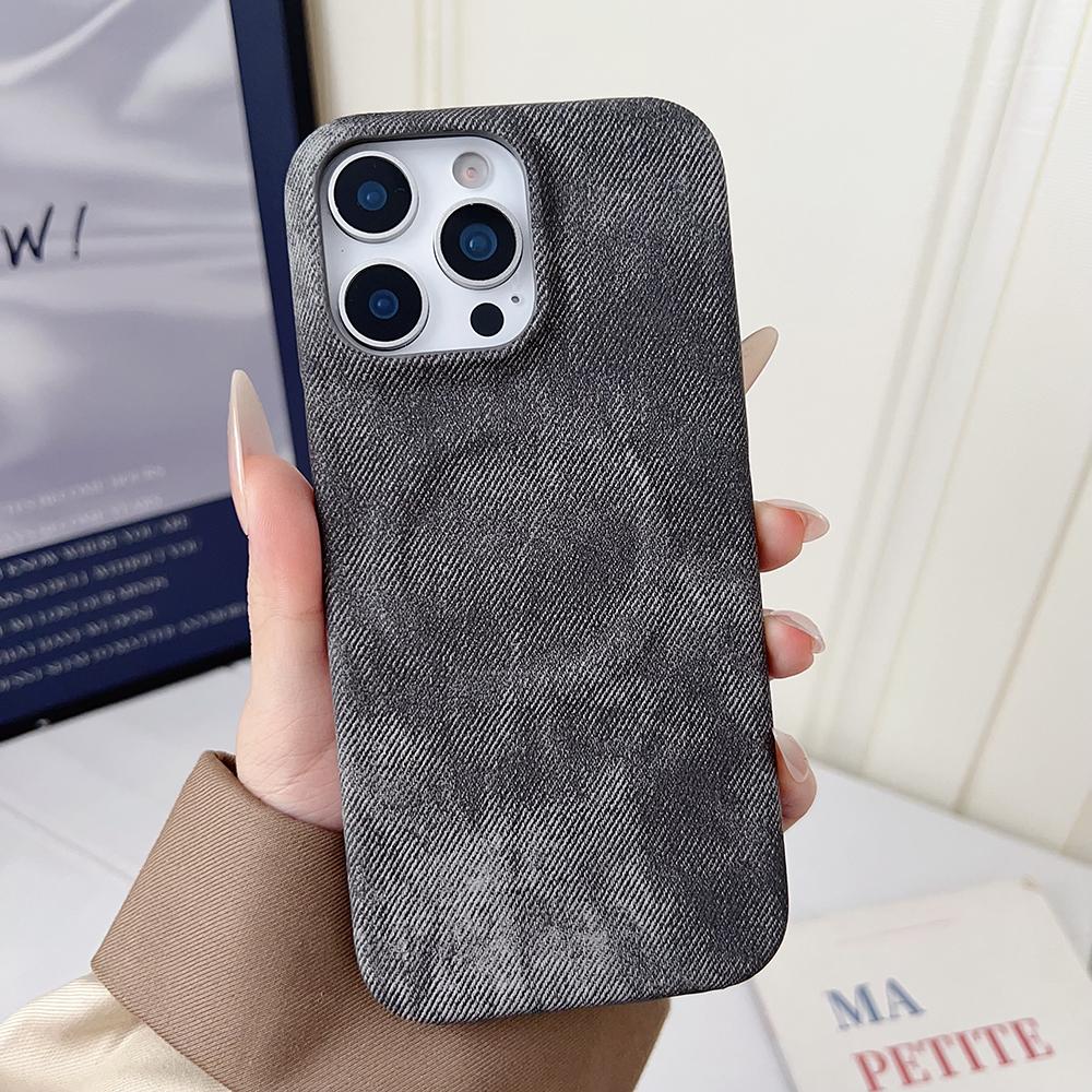 

Denim Textured Magnetic Phone Case for iPhone 12 13 14 15 16 17 Pro Max Air 16pro Charging Ultra Thin For MagSafe Cover iPhone 15 Pro Max