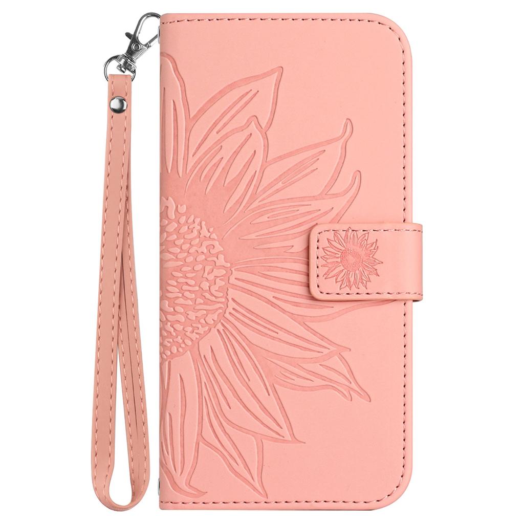 HT04 For Google Pixel 9 Pro XL Sunflower Case with Strap Wallet Leather Phone Cover
