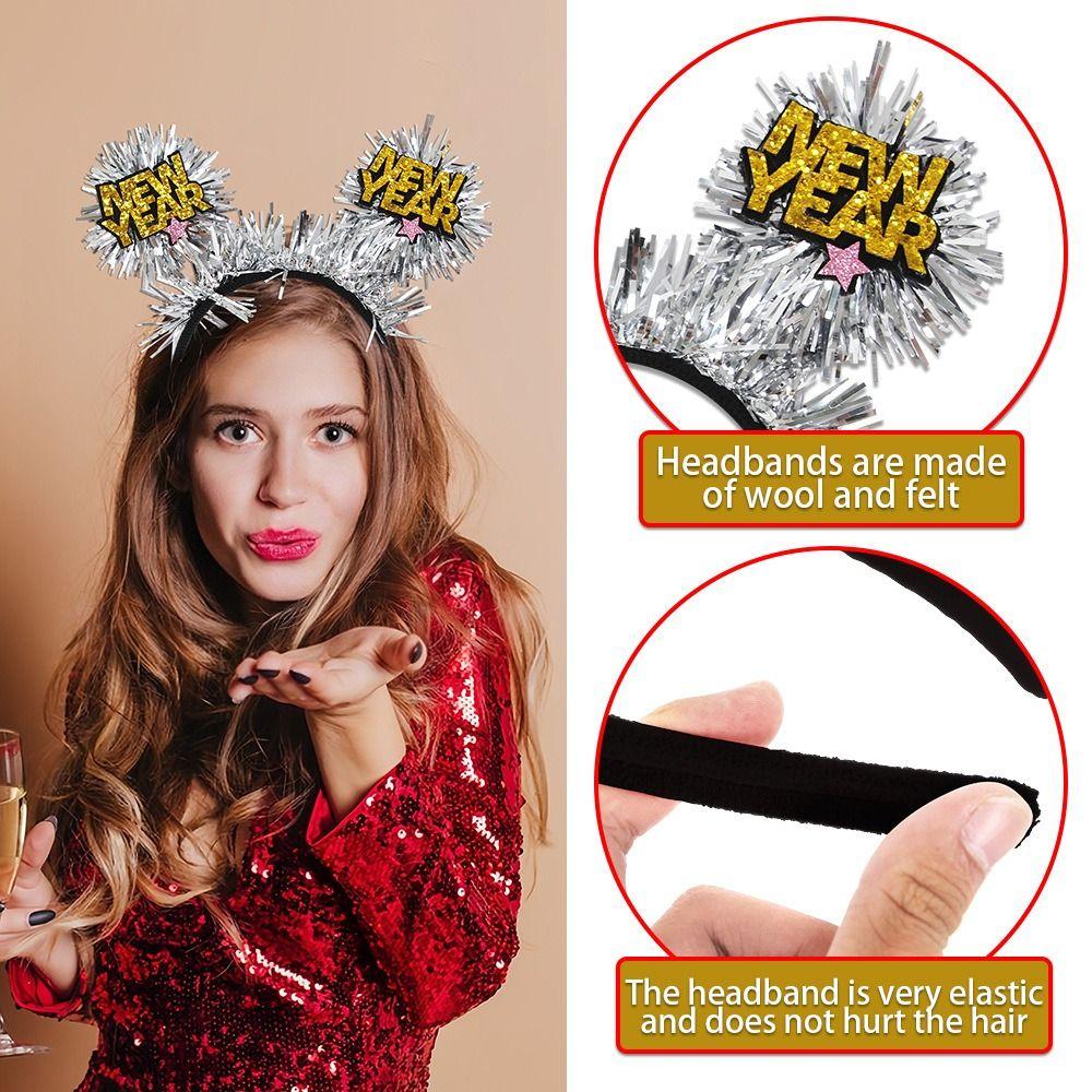 Wear-resistant 2025 New Year Headbands Black Gold Cosplay Headbands  Costume Party Accessories
