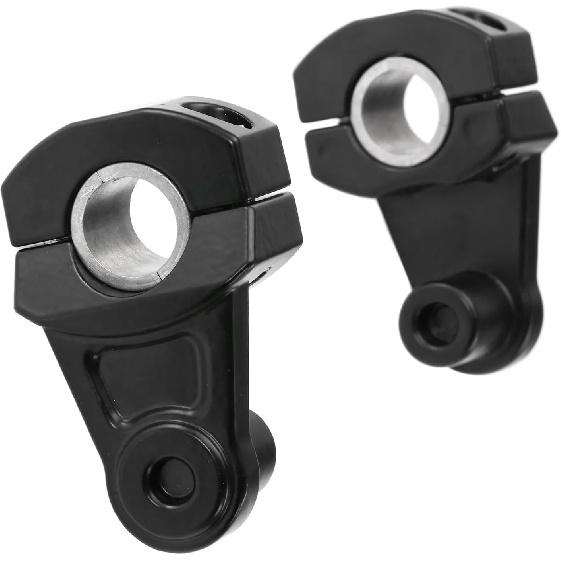 Pivoting Handlebar Clamp Risers 2 Inch Universal Motorcycle for 7/8" (22mm) and 1/8" (28mm) Pivot Handlebar Risers (Black)
