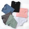 Men's Summer White Ice Silk Cotton Short-Sleeve T-Shirt - Solid Color Inner Wear 