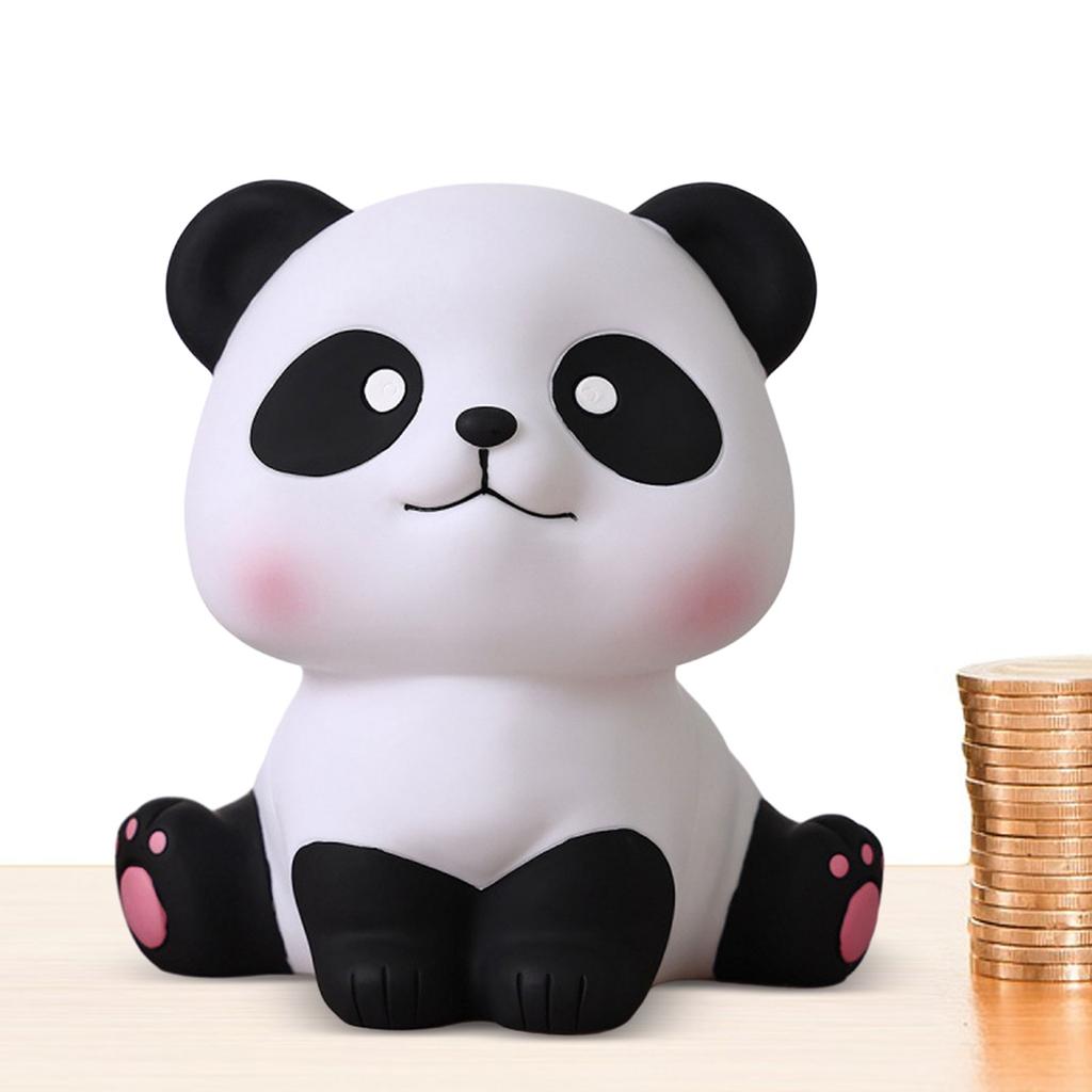 Piggy Bank Desktop Animal Statue Lovely Cartoon Panda Sculpture Anti-Fall Cartoon Saving Money Box for Children's Gift