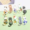 Set of 10 Colorful Enamel Cat Charms for DIY Jewelry