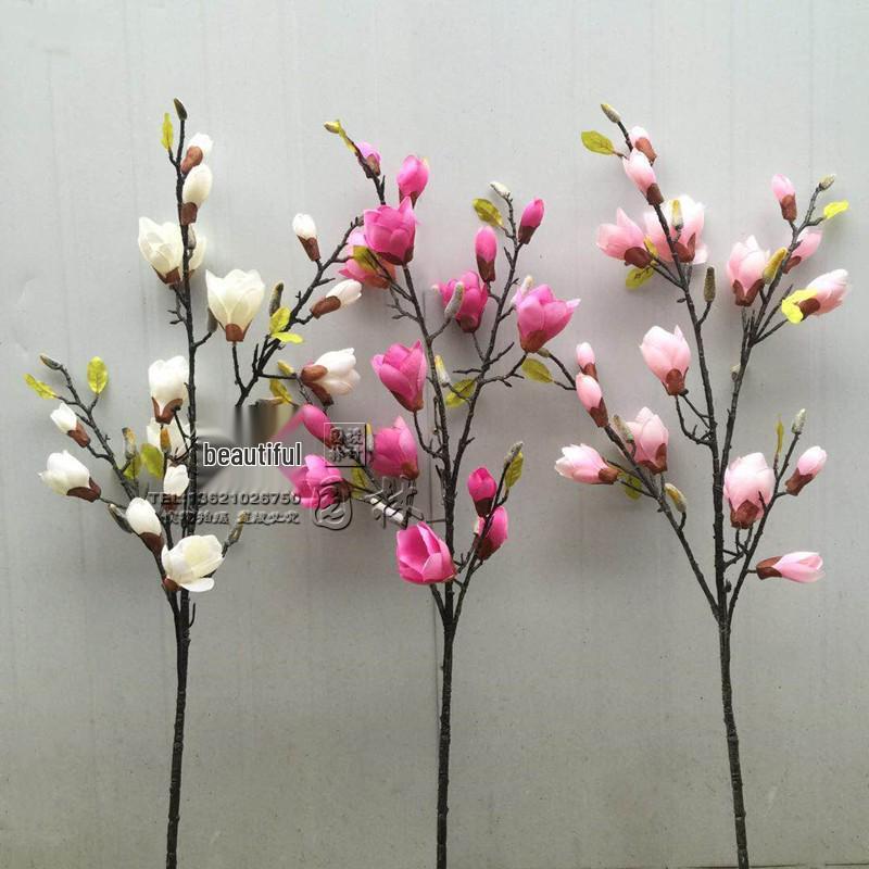 

Шелковая композиция с магнолиями для гостиной: Большие искусственные ветки в вазе Textured Magnolia Pink (56cm)
