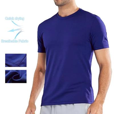 Summer Men's Quick Dry T-shirt Breathable Lightweight Sports Tees Round Neck Solid Color Short Sleeve Tops Cozy T-shirt