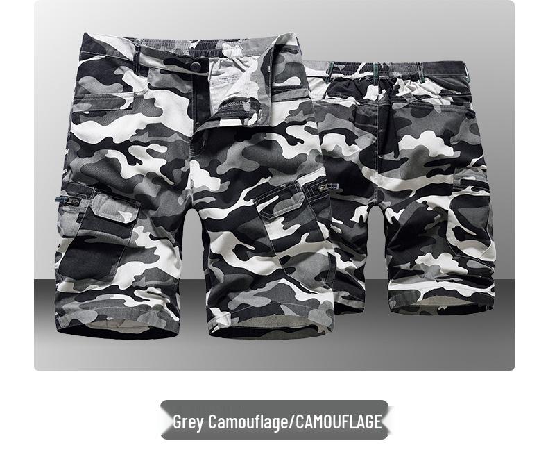 Summer Men's Camouflage Casual Five-Point Work Shorts - European Size, Loose Fit