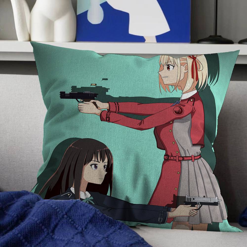 

Lycoris Recoil Office Cushion Pillowcase Car Cushion Cover45X45CM Lumbar Pillowcase Sofa Pillowcover 30x30 cm