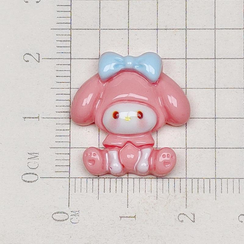 10Pcs Cartoon Cute Cartoon Rabbit, Crystal Ball, Bow, Peach Heart, Cake Scrapbook Craft Diy Miniature Ornament Accessories A7