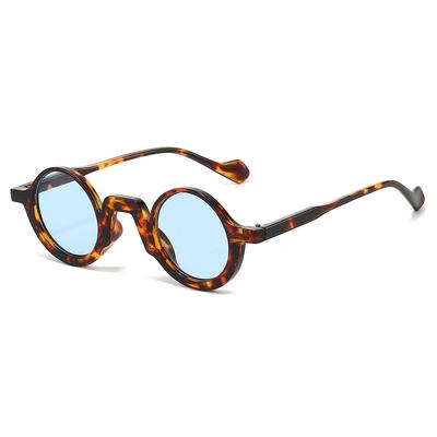 Ins Retro High Quality Round Leopard Print Women Sunglasses Y2K Personality Irregular Frame Design Men Casual Shades UV400