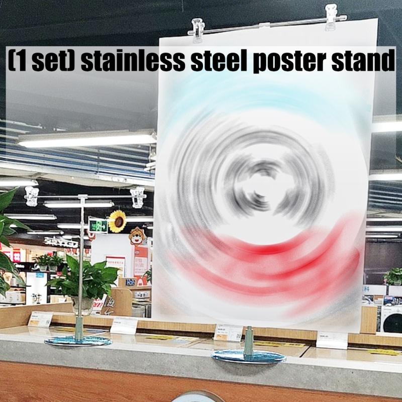 Metal Banners Holder Store Counter Poster Display Stand Signage Stand Adjustable Advertising Signs Stand for Supermark