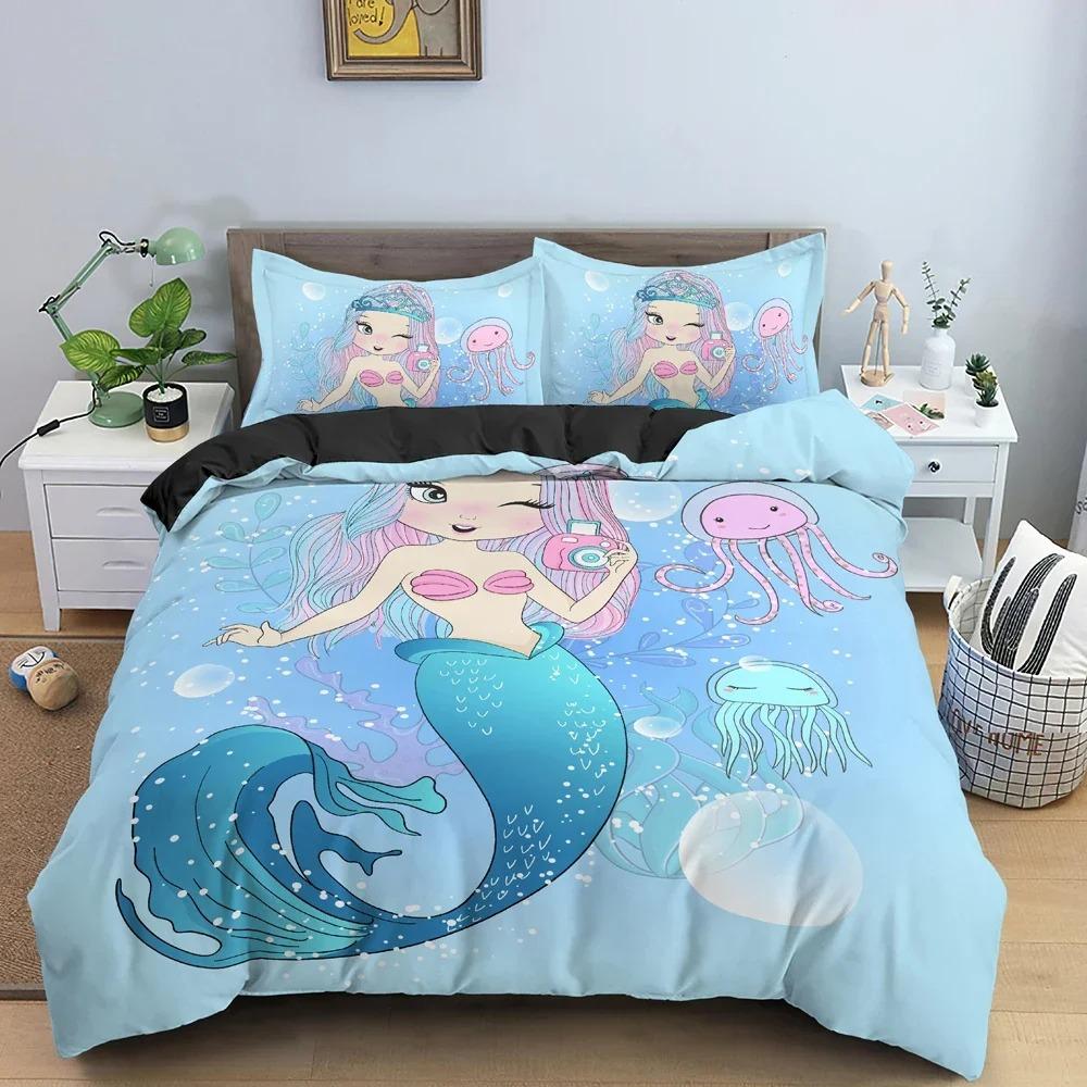 Comfortable Cartoon Pattern Duvet Cover Set With Duvet Cover And Pillowcases King Queen Twin Sizes For All Ages