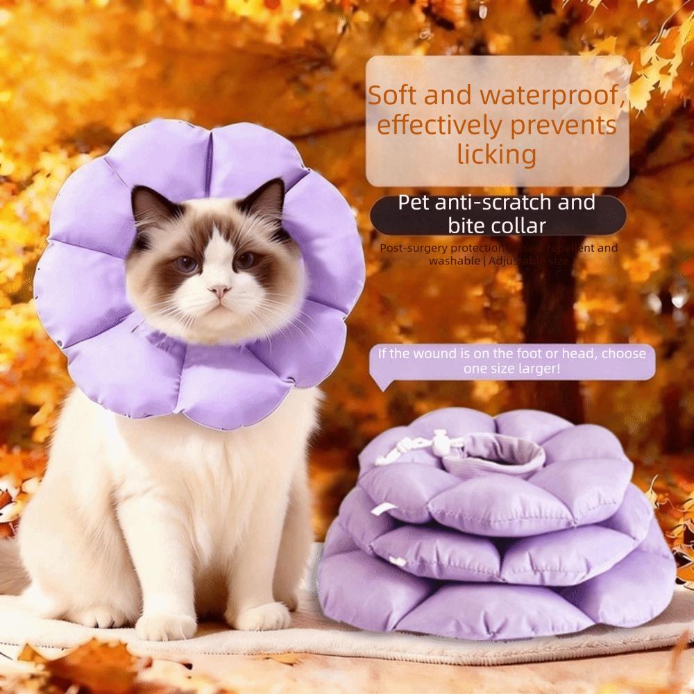 Waterproof Pet Neck Cone Adjustable Wound Recovery Sleeve Cat Neck Protective Circle Cat