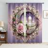 2PCS Purple Islamic Decorative Curtains Light Luxury Style Living Room and Bedroom Drawbar Pocket Decoration