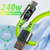 LED Display USB Type C 240W Fast Charging Cable High-speed Data Transfer Cord for IPhone 17 16 ProMax Samsung Xiaomi Google