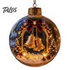 Wedding Celebration Supplies 250th Anniversary USA Christmas Ornament, Light Up Plastic Clear Ball Hanging Decoration with Festive Baubles Bell Train