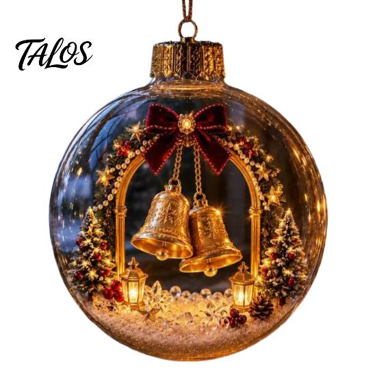 Wedding Celebration Supplies 250th Anniversary USA Christmas Ornament, Light Up Plastic Clear Ball Hanging Decoration with Festive Baubles Bell Train