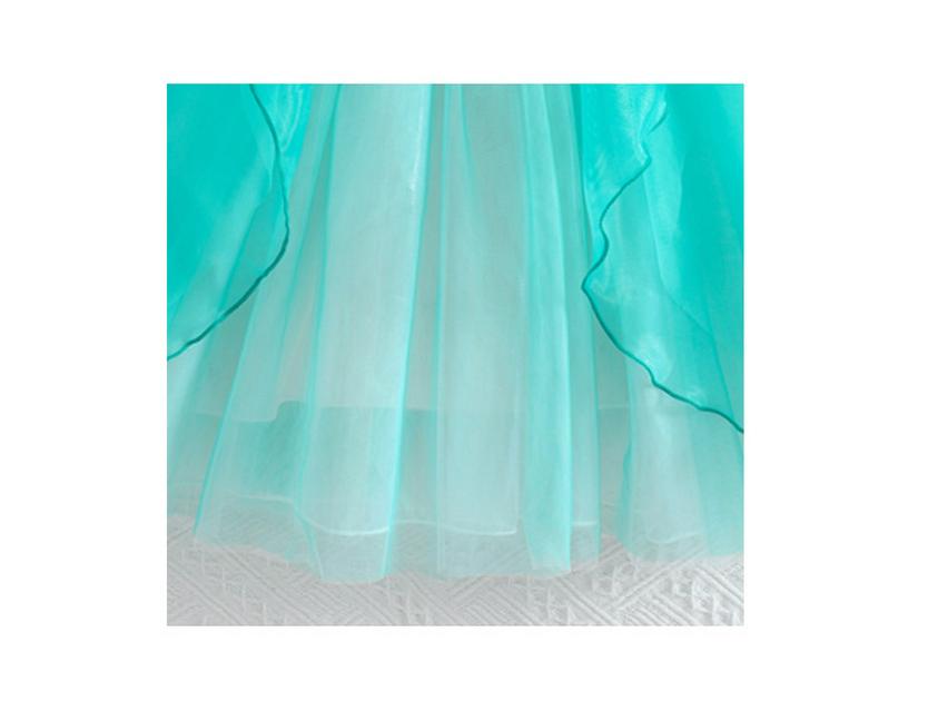Girls' Mermaid Gem Princess Dress with Fly Sleeves - Long-Sleeved Christmas Party Attire for Autumn and Winter