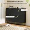 Elegant Four-Drawer Shoe Cabinet - Black