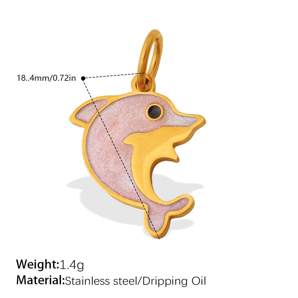 Cute Ocean Style Mermaid & Dolphin Pendant in Stainless Steel