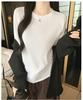 K2718 Women S Loose Fit Round Neck Long Sleeve Cotton T Shirt Basic Top