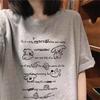 Women's Cute Doodle Print Oversized T-shirt Short Sleeve Loose Fit Casual Daily Tee