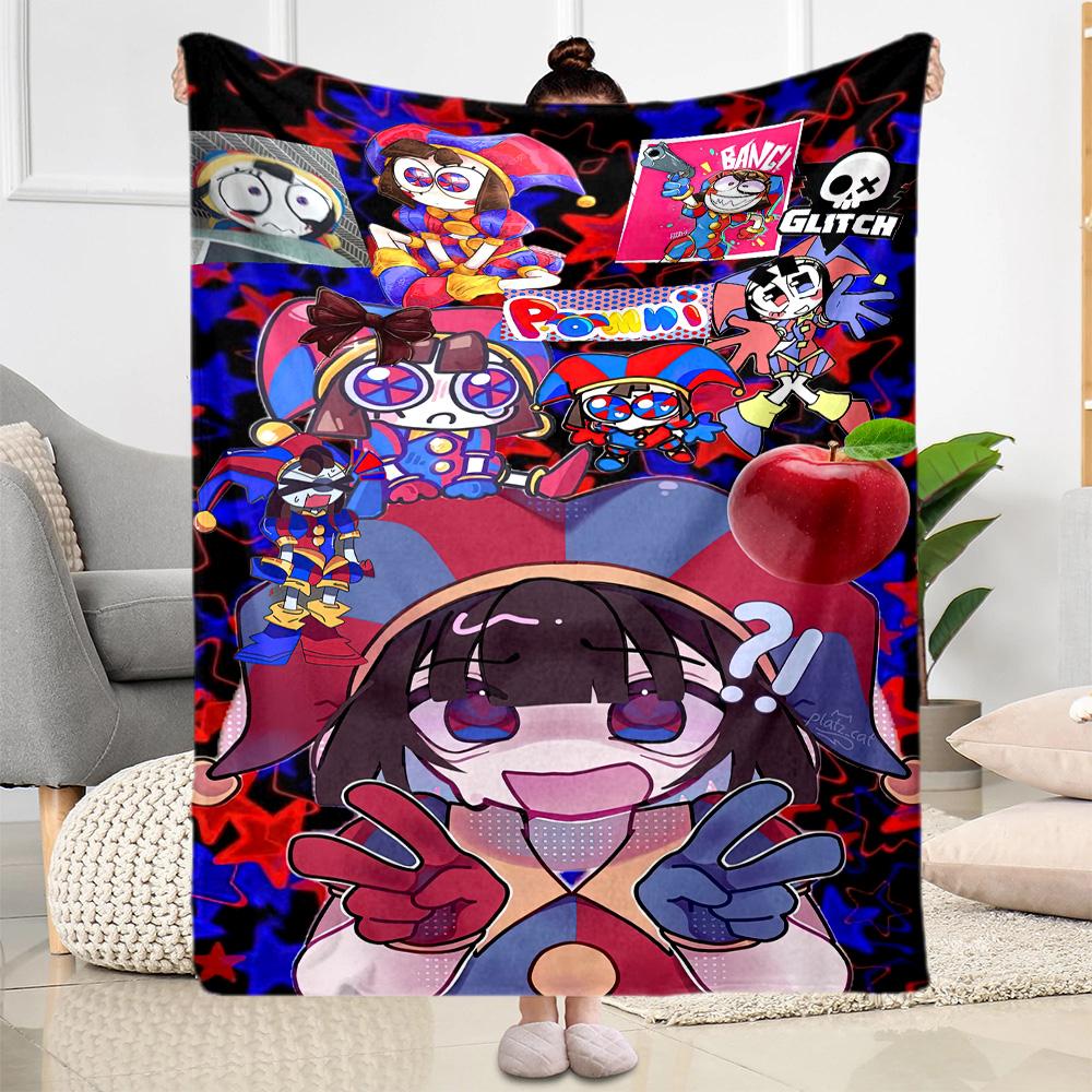 Digital Circus Style Blankets Are Suitable for Living Rooms,making Them an Ideal Choice for Outdoor Travel and Gifts.