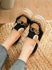 Shallow Mouth Soft Shoes Woman  Female Footwear Casual Sneaker Round Toe New Dress TPR Basic Ethnic Lace-Up 2024