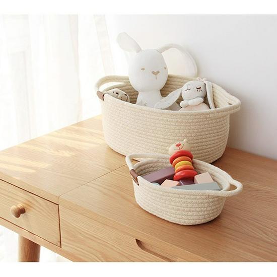 Nordic Cotton Rope Storage Basket for Bedroom: Laundry, Toys, Snacks, Japanese Style Organizer