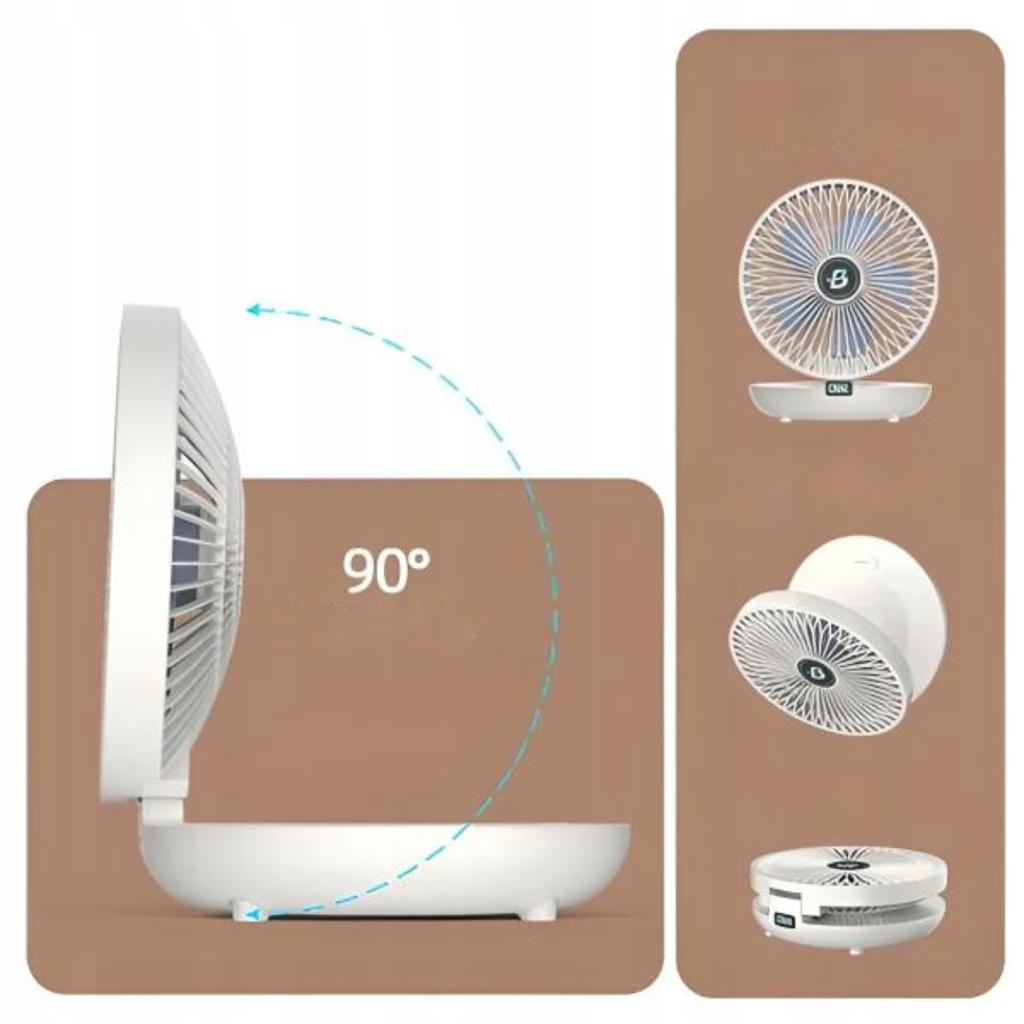 Aircolio Portable Mini Desk Fan – Wireless 5-Speed USB Silent Breeze